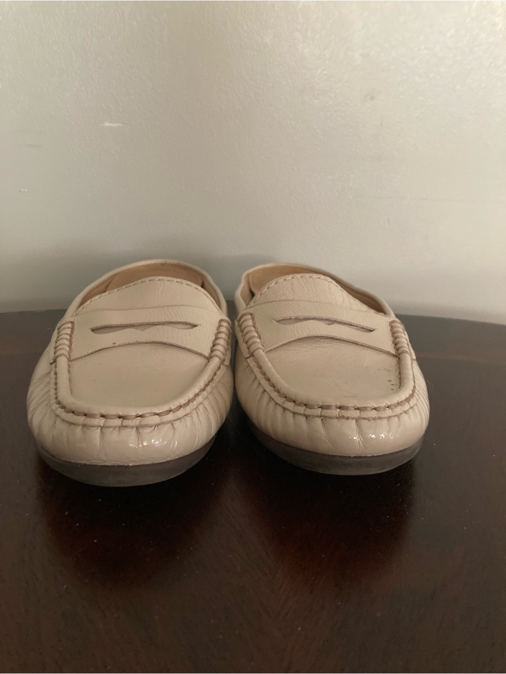 Women's Cream Slip-On Penny Loafers